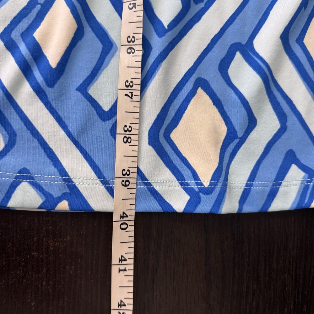 J. McLaughlin Emer Vilhada Dress Womens Large Blue Souk Geo Shift 3/4 Sleeve NEW - Picture 10 of 11